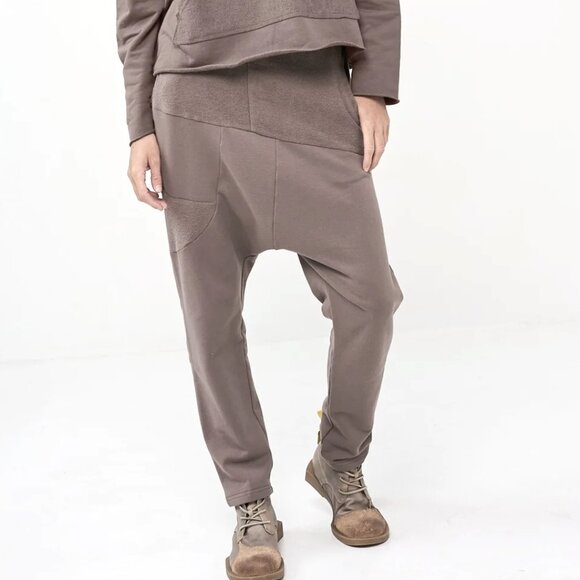 MIA INSPIRATION DROP CROTCH FRENCH TERRY STRETCH KNIT ANKLE PANTS sz 2